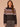 Charcoal Lavender Multi Long Raglan Sleeve Banded Mock Neck Placement Stripe Exposed Seam Bubble Hem Sweater Top