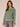 Sage Green Multi Long Cuffed Drop Shoulder Sleeve Mock Neck Space Dye Framing Curled Shirttail Hem Sweater