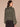 Heather Charcoal Olive Long Raglan Sleeve V-Neck Placement Embroidery Banded Hem Pull Over Sweater