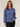 Cerulean Blue Multi Long Puff Sleeve Round Neck Shirtail Hem Sweater