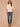 Ecru Above Elbow Sleeve Drape Mock Neck Curled Edge Straight Hem Sweater Top