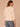 Cream Three Quarter Banded Dolman Sleeve High Round Neck Grid Stitch Ribbed Straight Banded Hem Sweater Top