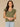 Lily Pad Short Split Sleeve Embroidered Lace V-Neck Banded Hem Petite Sweater Top