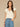 Off White Short Split Sleeve Embroidered Lace V-Neck Banded Hem Petite Sweater Top