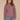 Mauve Shadows Long Drop Shoulder Sleeve Mock Neck Patchwork Cable Stitch Design Shirttail Hem Petite Sweater
