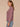 Mauve Shadows Long Drop Shoulder Sleeve Mock Neck Patchwork Cable Stitch Design Shirttail Hem Sweater