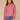 Mystic Mauve Long Drop Shoulder Sleeve Mock Neck Patchwork Cable Stitch Design Shirttail Hem Sweater