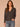Charcoal Multi Cuffed Drop Shoulder Long Sleeve V-Neck Button Down Front Colorful Abstract Back Print Shirttail Hem Mixed Media Sweater Cardigan