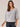 Heather Grey Dolman Sleeve Scoop Neck Mixed Media Printed Knit Top