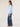 Regatta Blue Three Quarter Ruffle Edge Blouson Sleeve Half Button Down Placket Pintuck Insert Yoke Ruffle Edge Split V-Neck Woven Mixed Media Top