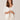 Off White Natural Three Quarter Bell Sleeve Open Front Scallop Edge Woven Petite Kimono