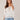 White Three Quarter Scallop Bell Embroidered Sleeve Double Flounce Peplum Scoop Neck Petite Woven Top
