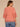 Dusty Papaya Three Quarter Bell Sleeve Mesh Scallop Edge Scoop Neck Embroidered Double Flounce Peplum Hem Woven Top
