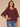 Fig Jam Three Quarter Bell Sleeve Mesh Scallop Edge Scoop Neck Embroidered Double Flounce Peplum Hem Woven Top
