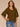 Jungle Moss Three Quarter Bell Sleeve Mesh Scallop Edge Scoop Neck Embroidered Double Flounce Peplum Hem Petite Woven Top
