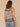Horizon Blue Multi Sleeveless Smocked Scoop Neck Hi-Low Slit Hem Border Print Petite Knit Top