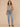 Horizon Blue Multi Sleeveless Smocked Scoop Neck Hi-Low Slit Hem Border Print Petite Knit Top