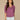 Heather Passion Fruit Elbow Blouson Puff Sleeve Smocked Cuff Scallop V-Neck Center Front Seam Petite Knit Top
