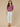 Heather Passion Fruit Elbow Blouson Puff Sleeve Smocked Cuff Scallop V-Neck Center Front Seam Knit Top