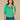 Heather Tea Leaf Elbow Blouson Puff Sleeve Smocked Cuff Scallop V-Neck Center Front Seam Knit Top
