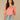 Heather Vintage Coral Elbow Blouson Puff Sleeve Smocked Cuff Scallop V-Neck Center Front Seam Knit Top
