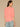 Heather Vintage Coral Elbow Blouson Puff Sleeve Smocked Cuff Scallop V-Neck Center Front Seam Knit Top
