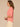 Heather Dusty Papaya Elbow Puff Blouson Sleeve Scallop V-Neck Smocked Shoulder Back Front Center Seam Shirttail Hem Knit Top
