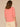 Heather Dusty Papaya Elbow Puff Blouson Sleeve Scallop V-Neck Smocked Shoulder Back Front Center Seam Shirttail Hem Knit Top

