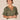 Rolling Hill Green Short Bubble Sleeve Embroidered Placket Spliced V-Neck Woven Top