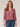 Berry Floral Multi Long Blouson Sleeve Ruffle Collar Print Knit Petite Top