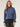 Ensign Blue Long Flounce Sleeve Ruffle Smock Mock Neck Knit Top