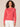 Poppy Red Long Blouson Flange Sleeve Beaded Floral Embroidery Scoop Neck Mixed Media Knit Top