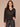 Black Long Sleeve V-Neck Embroidered Sequin Front Cased Hem Knit Top