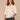 White Below Elbow Cinched Band Puff Sleeve Lace Stand Collar V-Neck Crochet Inset Button Down Placket Shirttail Hem Petite Woven Top