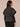 Black Extended Cap Sleeve Zip Front Drawstring Waist Welt Pockets High Round Neck Woven Caplet