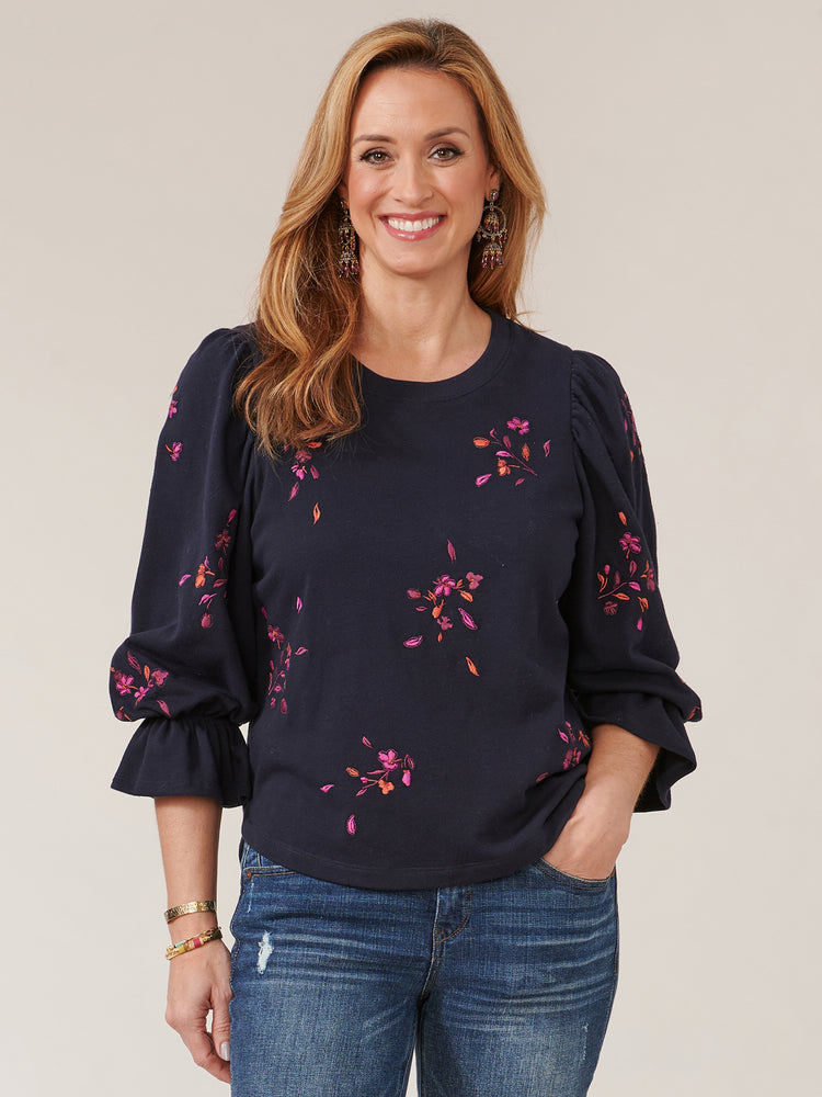 Floral Embroidered Sweatshirt