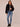 Black Long Sleeve Mock Neck Zip Front Angled Flap Pocket Cropped Hem Bomber Jacket
