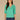 Deep Jade Elbow Roll Cuff Sleeve Round Split V-Neck Surplus Shirttail Hem Knit Top