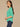 Deep Jade Elbow Roll Cuff Sleeve Round Split V-Neck Surplus Shirttail Hem Petite Knit Top