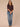 Dark Raisin Elbow Roll Cuff Sleeve Round Split V-Neck Surplus Shirttail Hem Petite Knit Top
