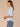 Winter Sky Elbow Roll Cuff Sleeve Round Split V-Neck Surplus Shirttail Hem Petite Knit Top
