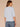 Winter Sky Elbow Roll Cuff Sleeve Round Split V-Neck Surplus Shirttail Hem Petite Knit Top
