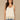 Off White Natural Sleeveless Embroidered Straps V-Neck Scallop Edge Hem Petite Woven Tank Top
