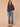 Orion Blue Three Quarter Tucked Sleeve Collar V-Neck Button Down Spade Pocket Cinched Bubble Hem Woven Petite Shirt
