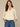 Vanilla Three Quarter Tucked Sleeve Collar V-Neck Button Down Spade Pocket Cinched Bubble Hem Woven Shirt