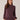 Deep Burgundy Long Sleeve Mock Neck Stich Detailing Banded Hem Knit Top