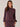 Deep Burgundy Long Sleeve Mock Neck Stich Detailing Banded Hem Knit Top