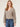 Heather Brown Long Blouson Sleeve Sweetheart Neck Crochet Applique Knit Top