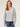 Heather Grey Long Blouson Sleeve Sweetheart Neck Crochet Applique Knit Top