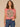Dusty Papaya Print Multi Extended Origami Cap Sleeve Scoop Neck Cased Hem Abstract Screen Print Knit Top
